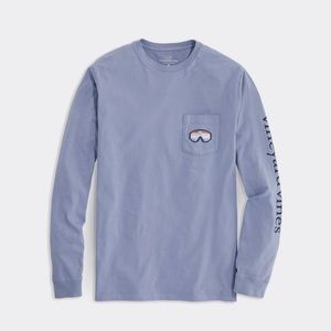 Vineyard Vines Sunset Goggles Long-Sleeve Pocket Tee